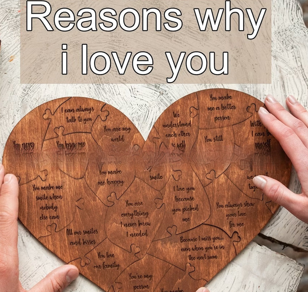 Reasons Why I Love You Heart Puzzle