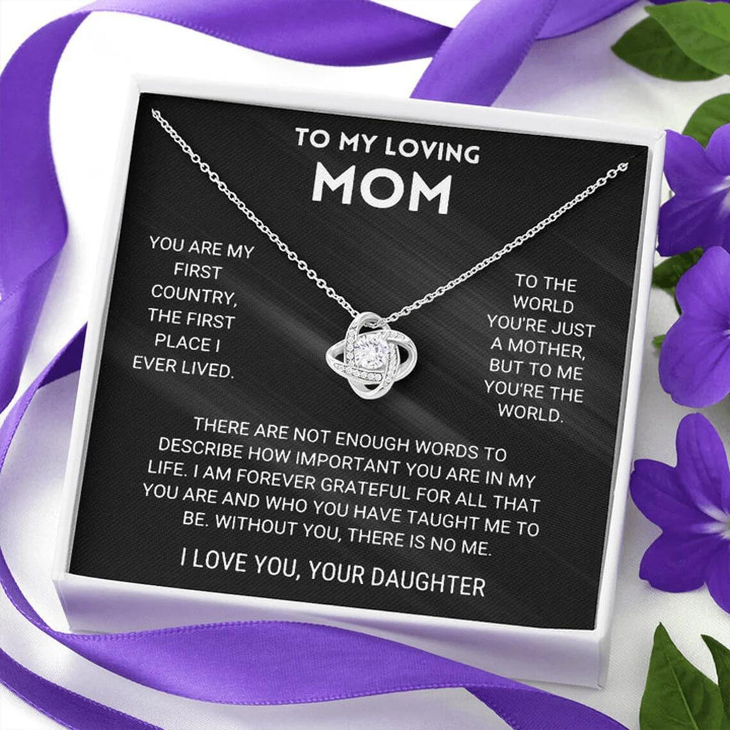 Eternal Heart Clover Necklace Mothers Day