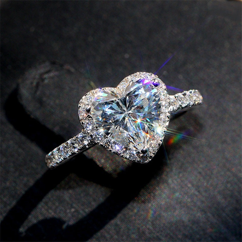 Fashion Heart Zircon Ring for Couples
