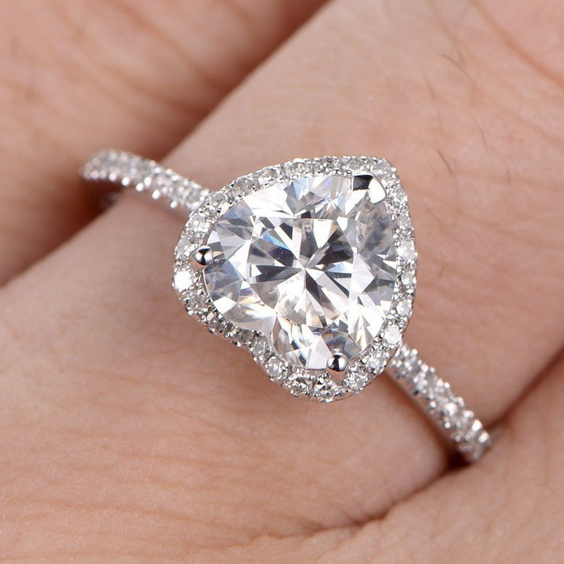 Fashion Heart Zircon Ring for Couples