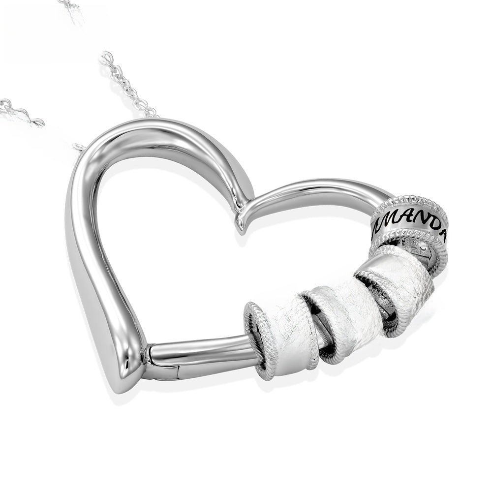 Heart-shaped engraved love charm necklace
