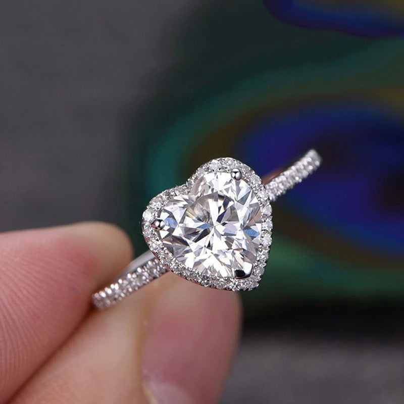 Fashion Heart Zircon Ring for Couples