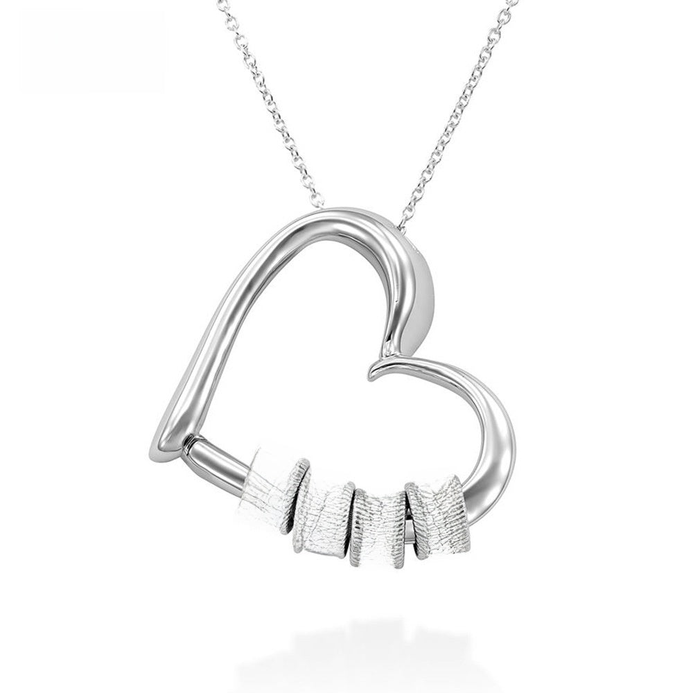 Heart-shaped engraved love charm necklace