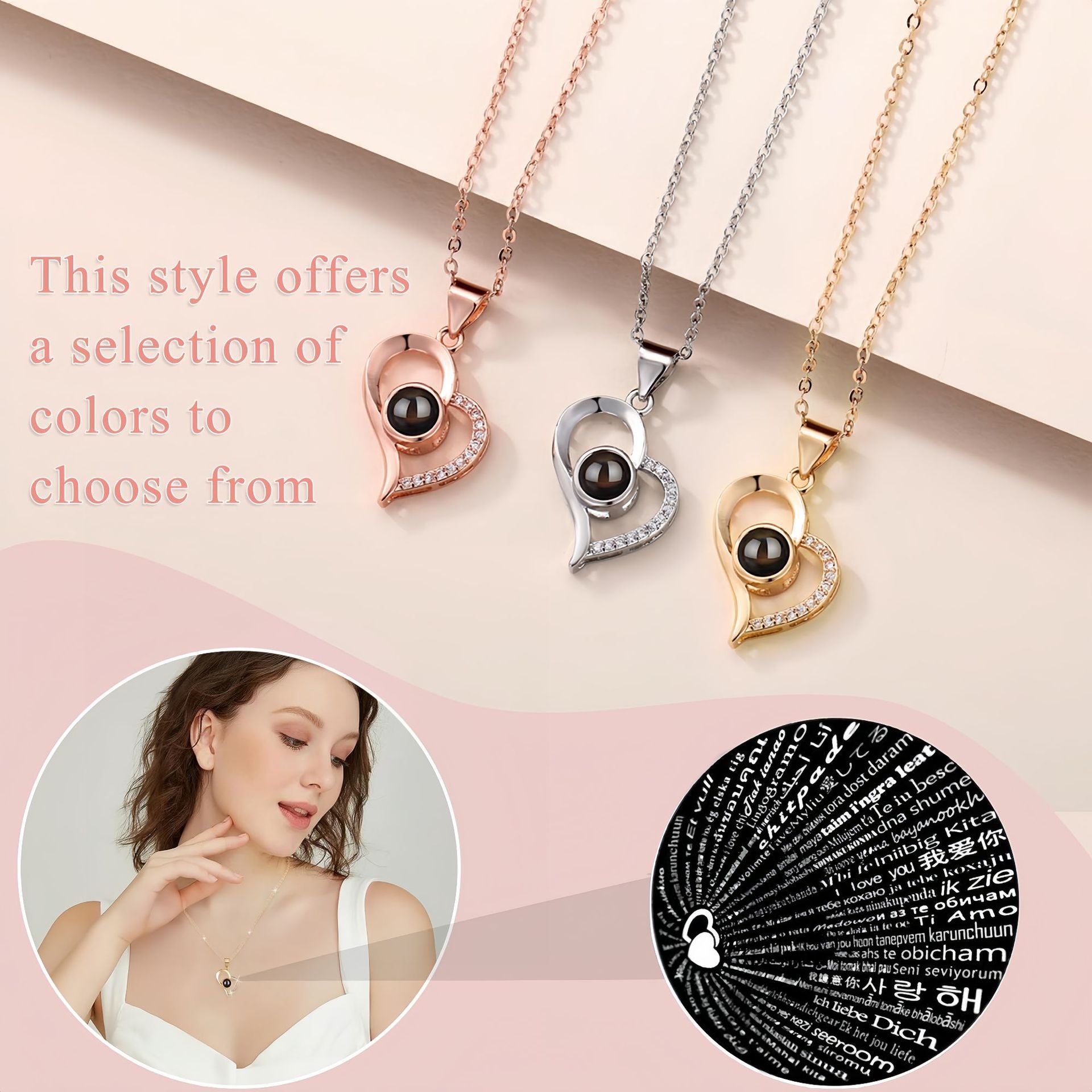 Multilingual "I Love You" Necklace