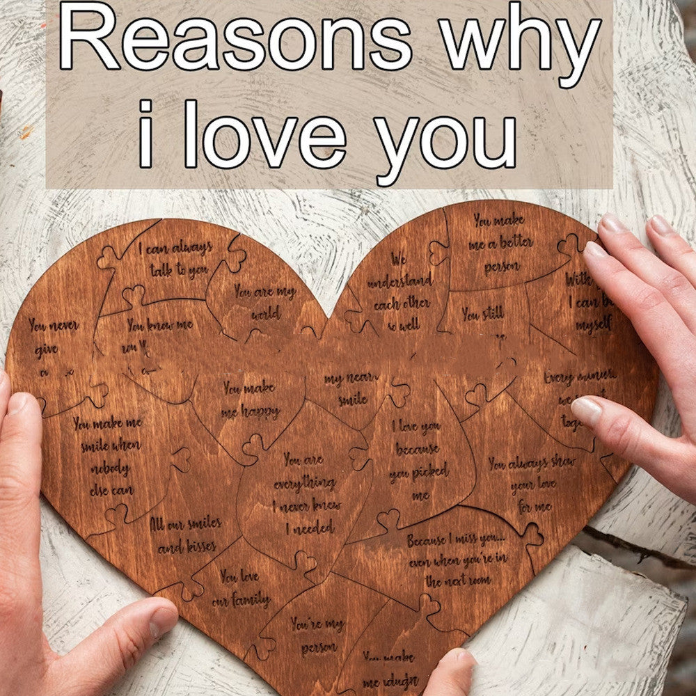 Reasons Why I Love You Heart Puzzle
