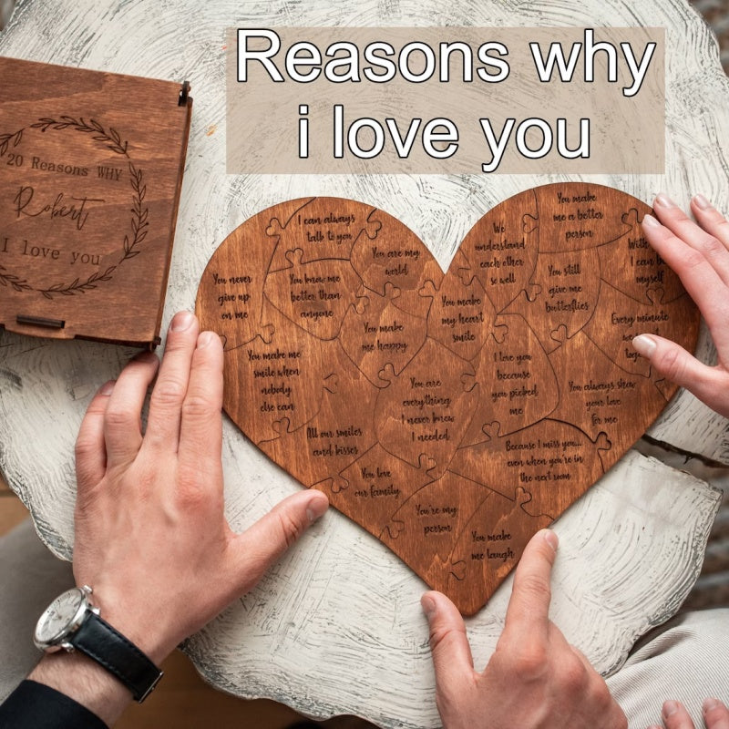 Reasons Why I Love You Heart Puzzle